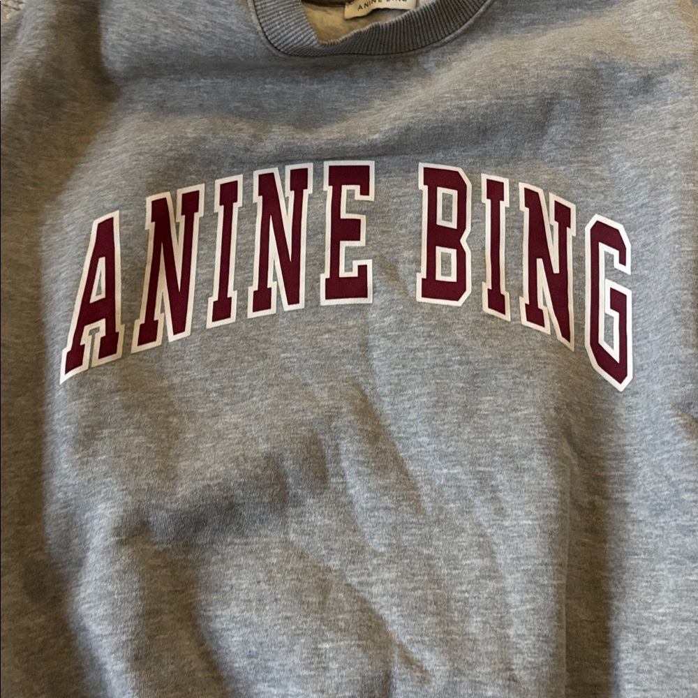 Anine Bing Gray Crewneck with Maroon logo - Picture 3 of 5